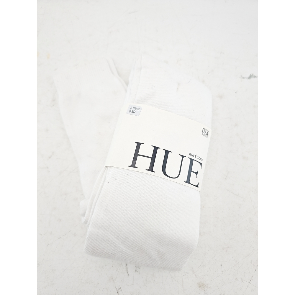 Hue White Flat Knit Knee Socks 3-Pack